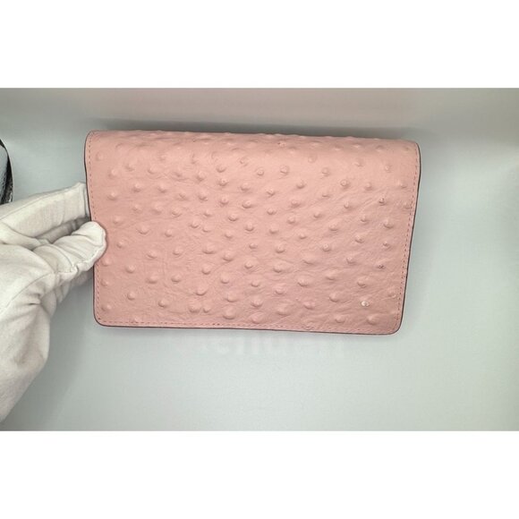 Kate Spade Alexander Avenue Pink Ostrich-Embossed Leather Crossbody Wallet With - Picture 11 of 13